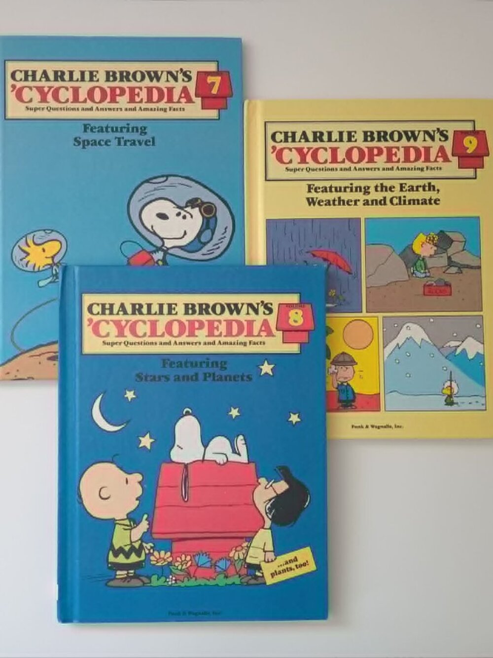 Vintage 1980s Charlie Brown's Cyclopedia Vol. 7, 8 & 9 Hardcover Book Set | Pean